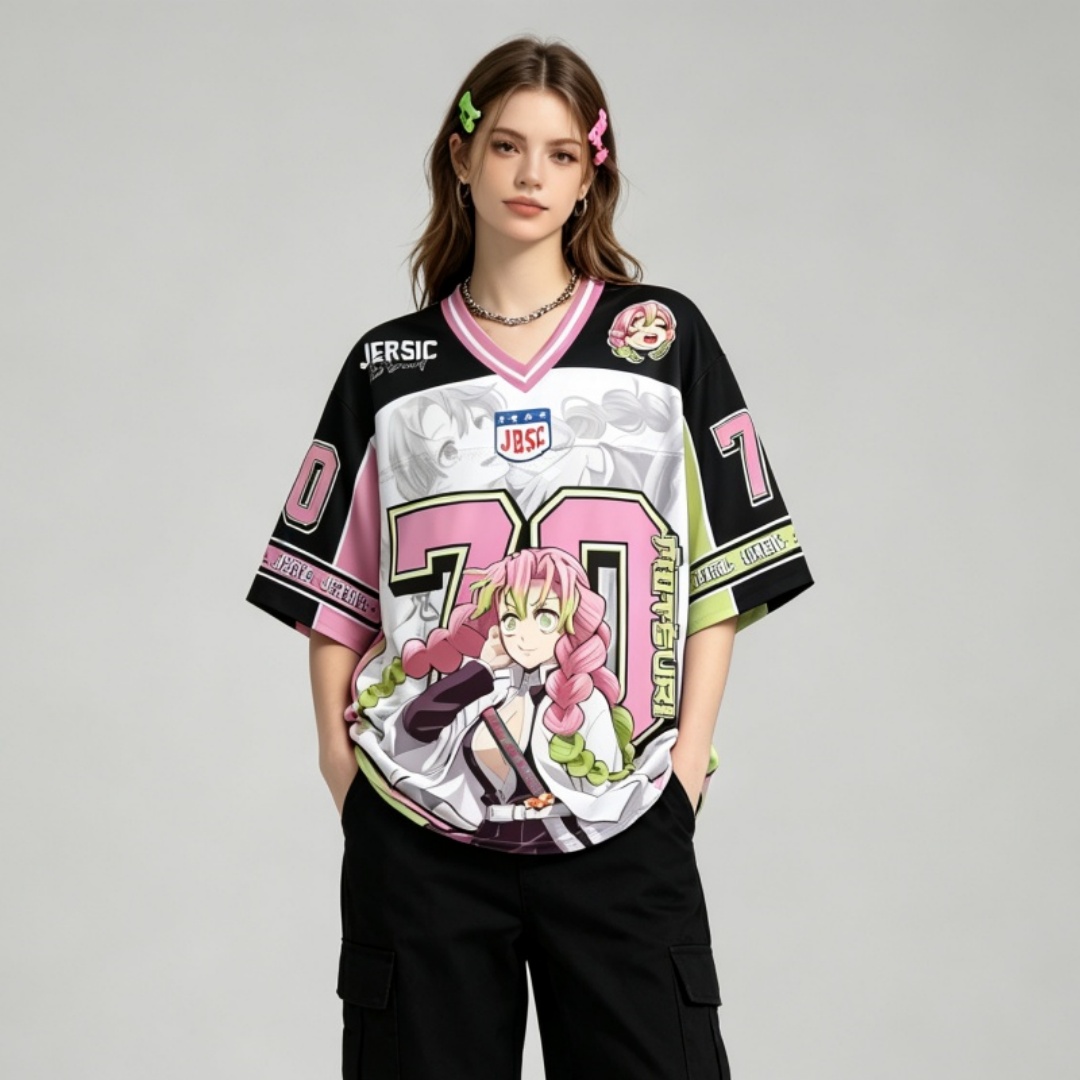Anime Merchandise Demon Slayer - Летняя футболка с короткими рукавами и