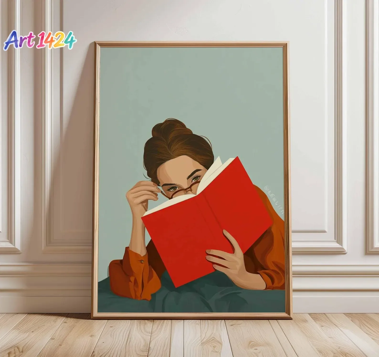 Женщина читает книгу, настенно – обзор и цена Art Book Illustration